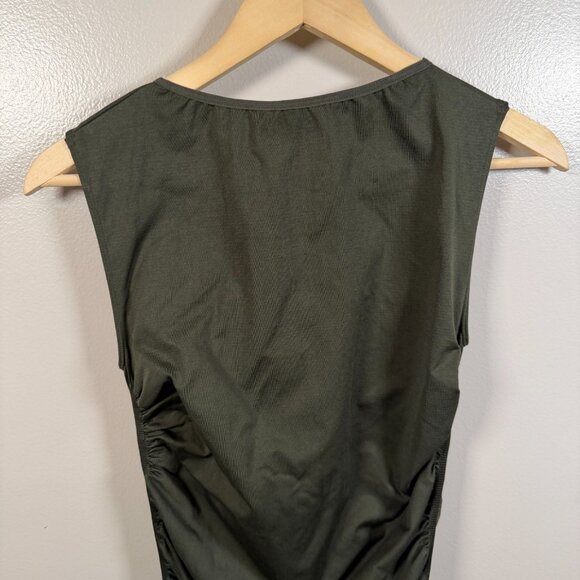Blanqi Everyday Maternity Sleeveless Tank Dress Size M/L Green Bodycon Stretch - Picture 8 of 8